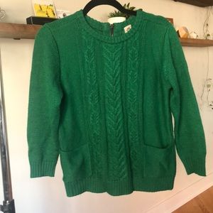 Festive Green Sweater with Quarter length Sleeves